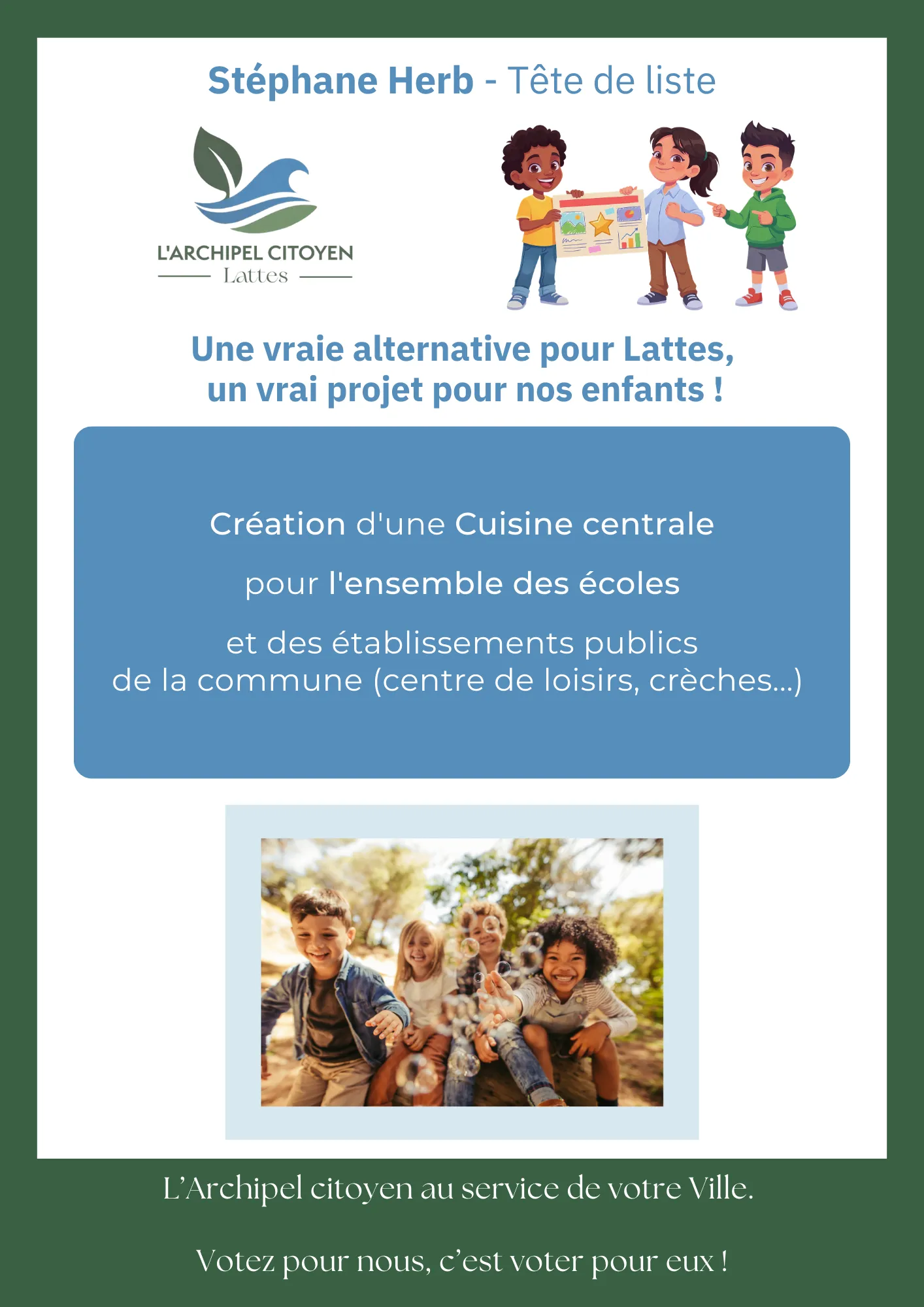 Création d'une Cuisine centrale pour l'ensemble des écoles et des établissements publics de la commune (EHPAD, centre de loisirs, crèches...)