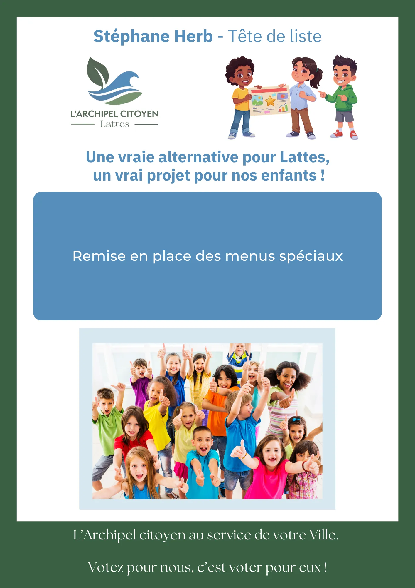 Remise en place des menus spéciaux