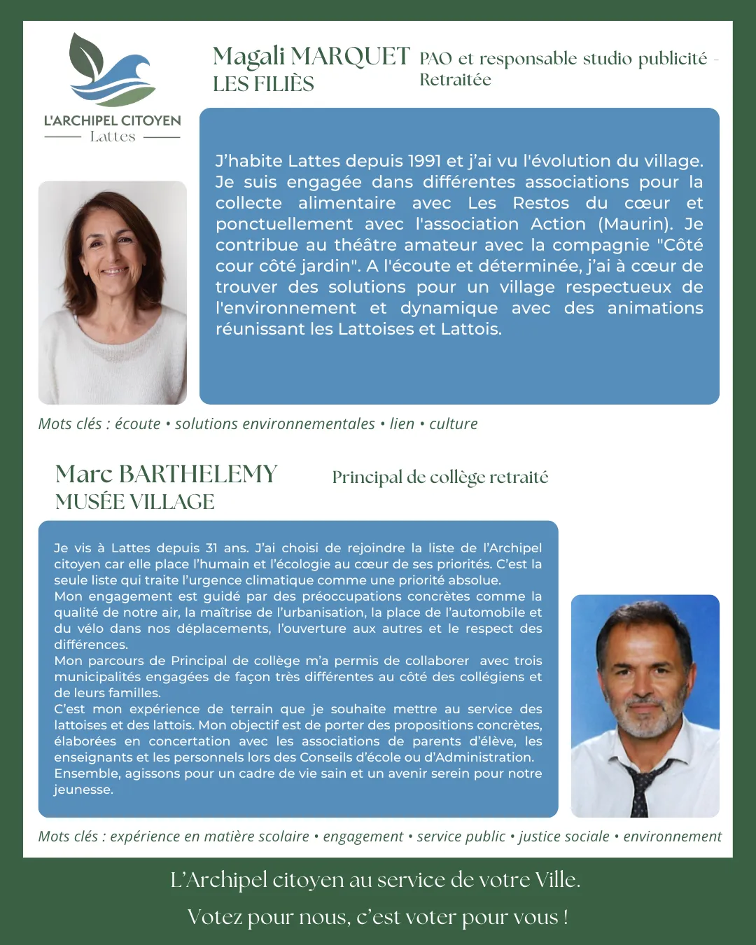 Portraits de Magali Marquet et Marc Barthélemy