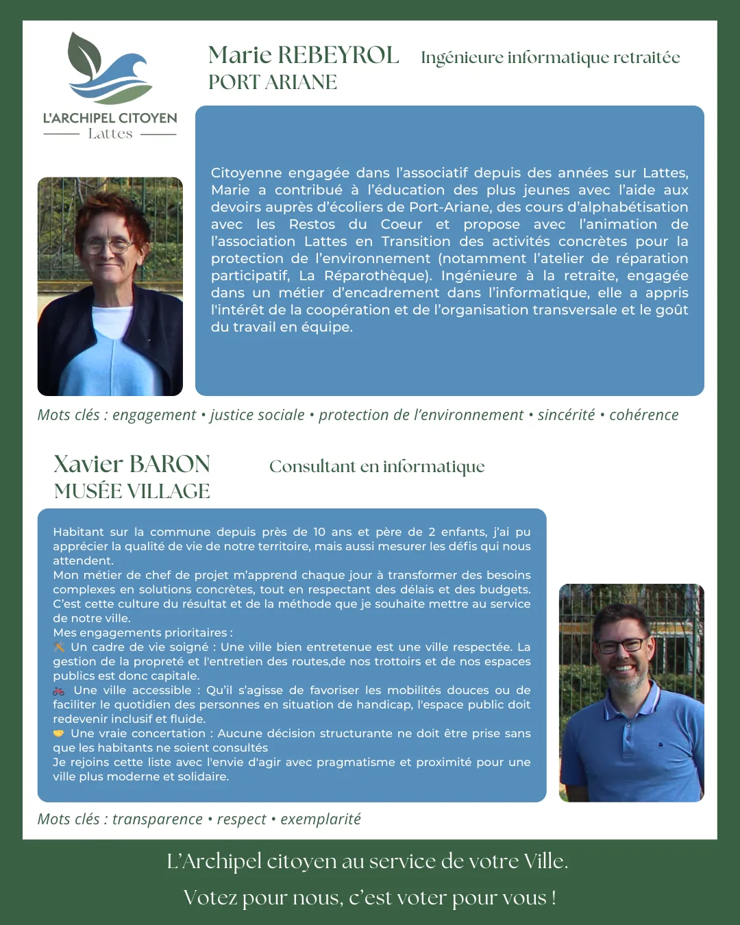 Portraits de Marie Rebeyrol et Xavier Baron