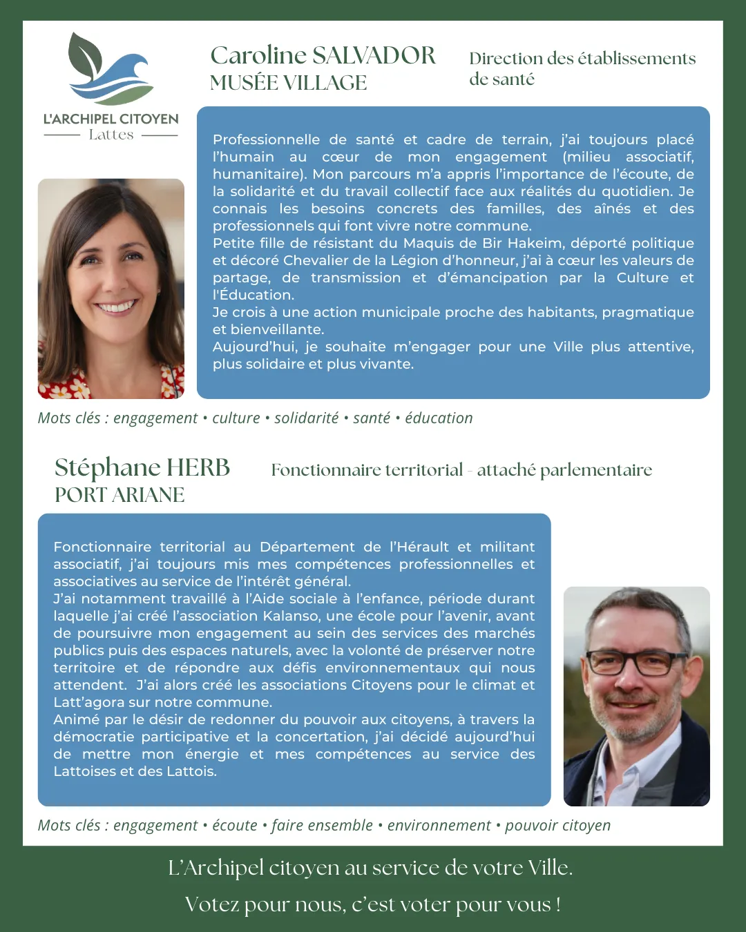 Portraits de Caroline Salvador et Stéphane Herb